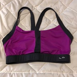 Vibrant pink and grey sports bra